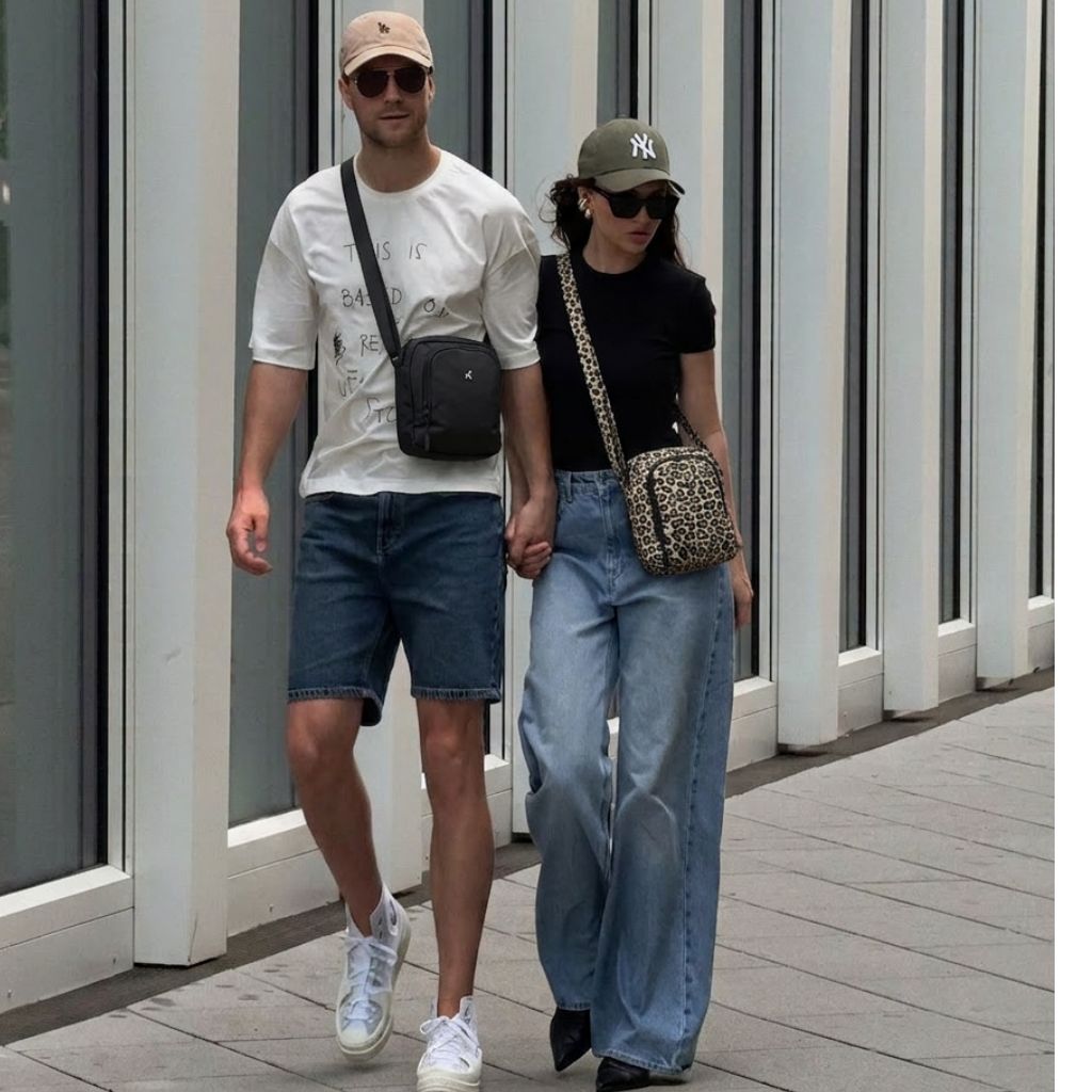 PRATO Unisex Umhängetasche/Crossbody mit 3 Fächern mit verstellbar Gurt