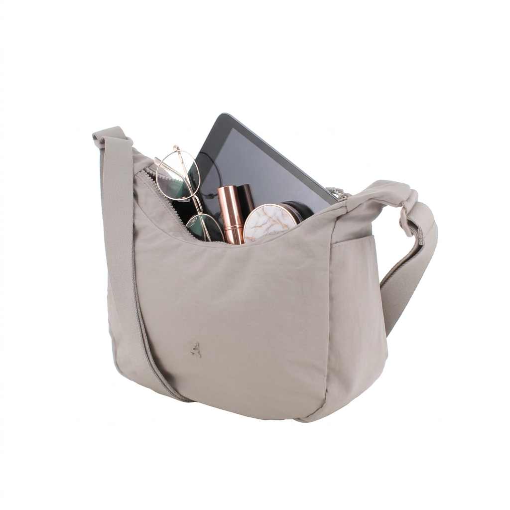 PRATO Umhängetasche Crossbody Damen Mittelgroß mit 3 Fächern mit vertellbar Gurt