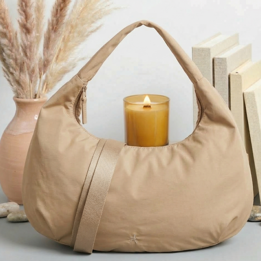 PRATO Schultertasche Damen – Große Soft Hobo Bag mit Reißverschluss