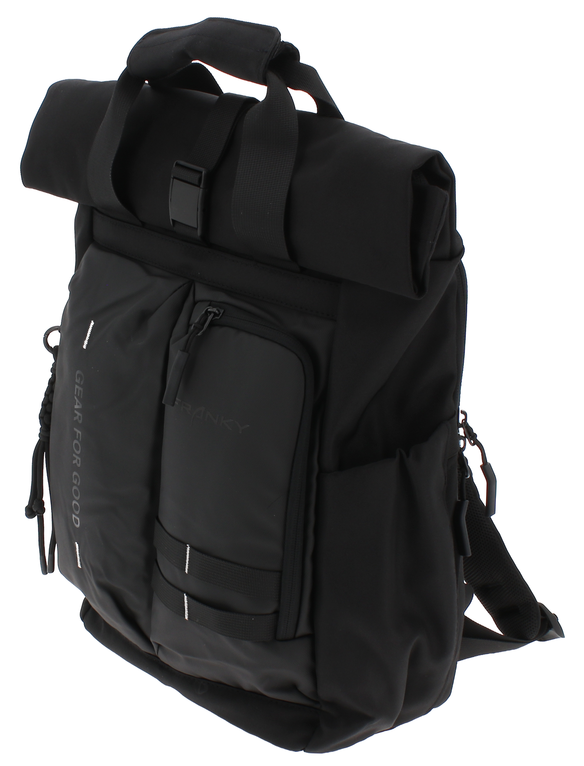 FRANKY Rolltop-Rucksack Schwarz – Funktionales Design für Alltag und Freizeit