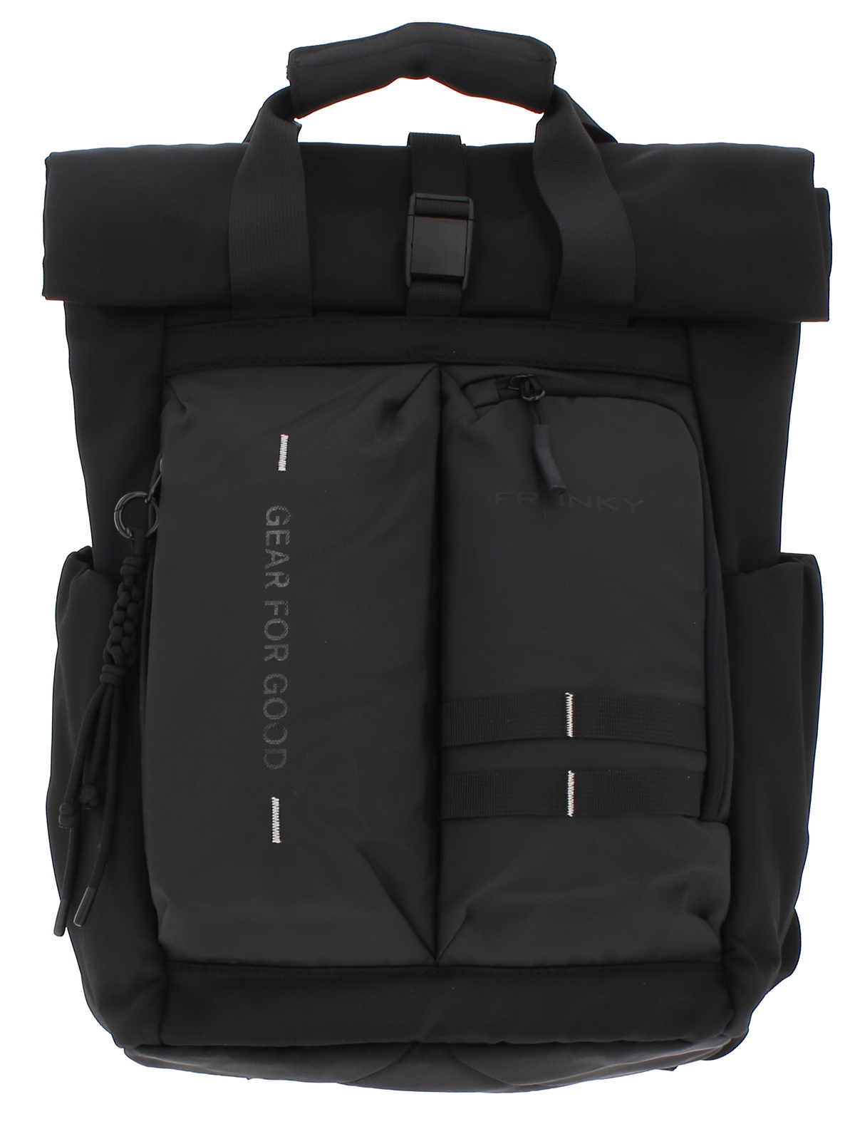 FRANKY Rolltop-Rucksack Schwarz – Funktionales Design für Alltag und Freizeit