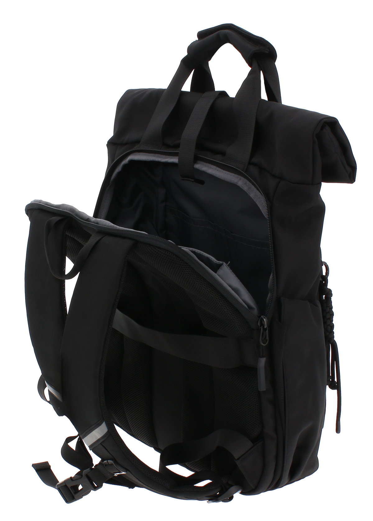 FRANKY Rolltop-Rucksack Schwarz – Funktionales Design für Alltag und Freizeit