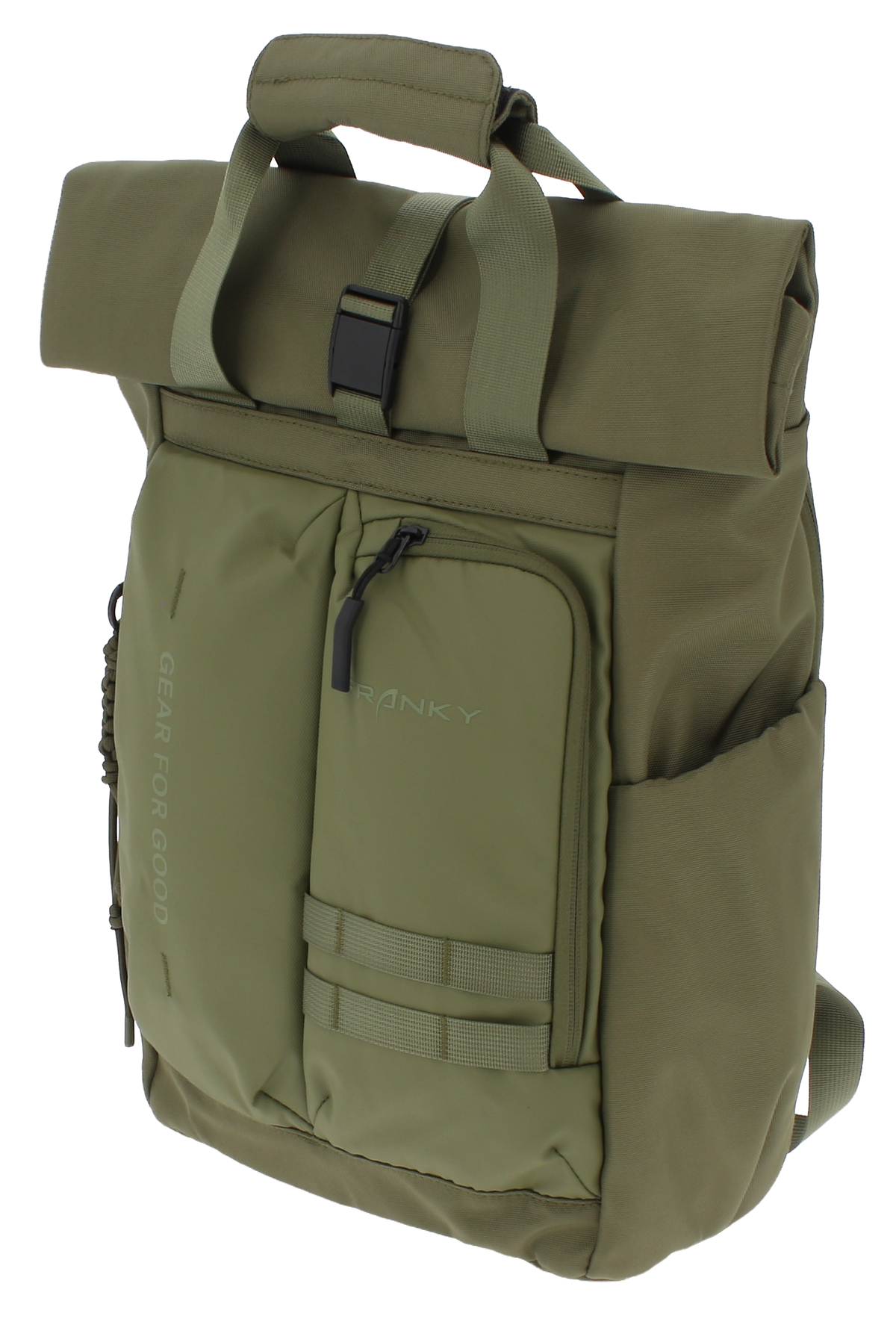 FRANKY Rolltop-Rucksack Schwarz – Funktionales Design für Alltag und Freizeit