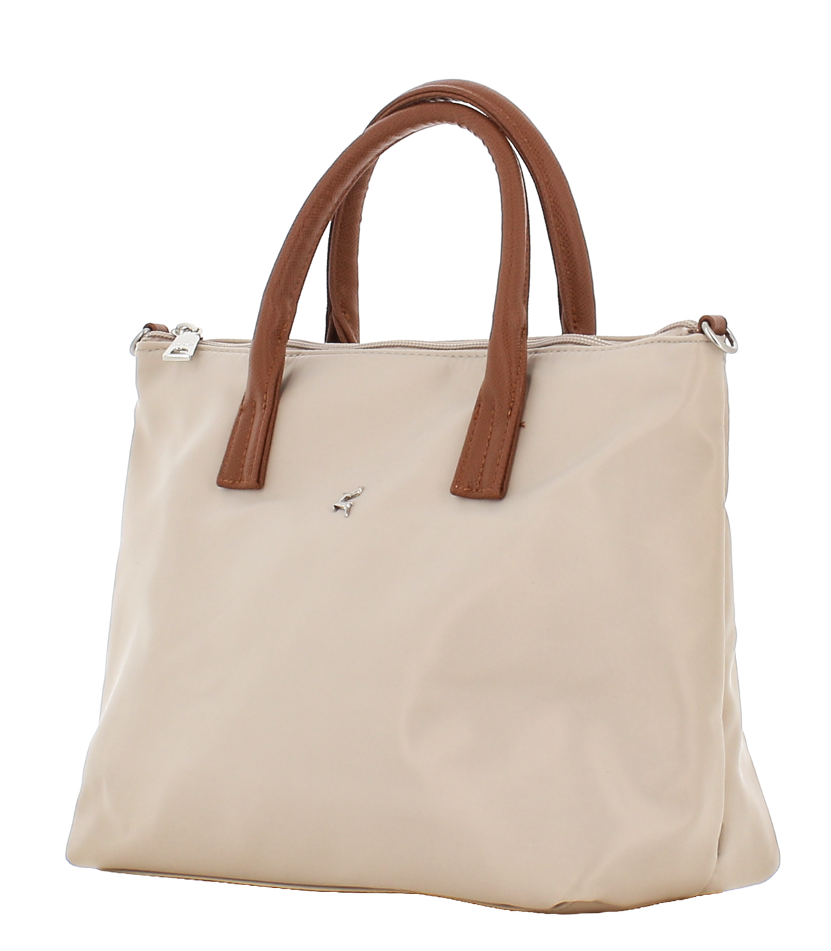 PRATO Long Keeper  Crossbody Tasche für Damen Umhängetasche Kompakte Leicht Frauen Handtasche Handy Nylon Schultertasche Mit Leder Top-Griff Abnehmbarer Gurt