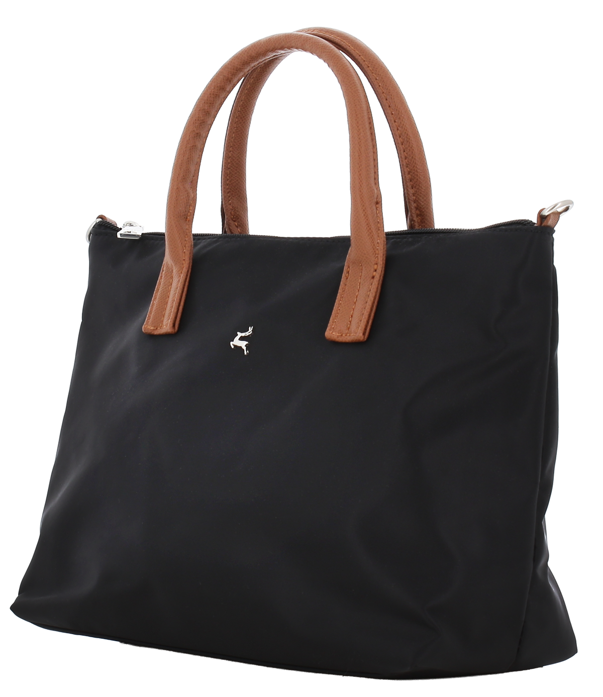PRATO Long Keeper  Crossbody Tasche für Damen Umhängetasche Kompakte Leicht Frauen Handtasche Handy Nylon Schultertasche Mit Leder Top-Griff Abnehmbarer Gurt