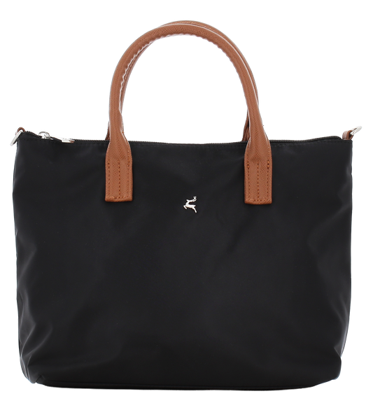 PRATO Long Keeper  Crossbody Tasche für Damen Umhängetasche Kompakte Leicht Frauen Handtasche Handy Nylon Schultertasche Mit Leder Top-Griff Abnehmbarer Gurt