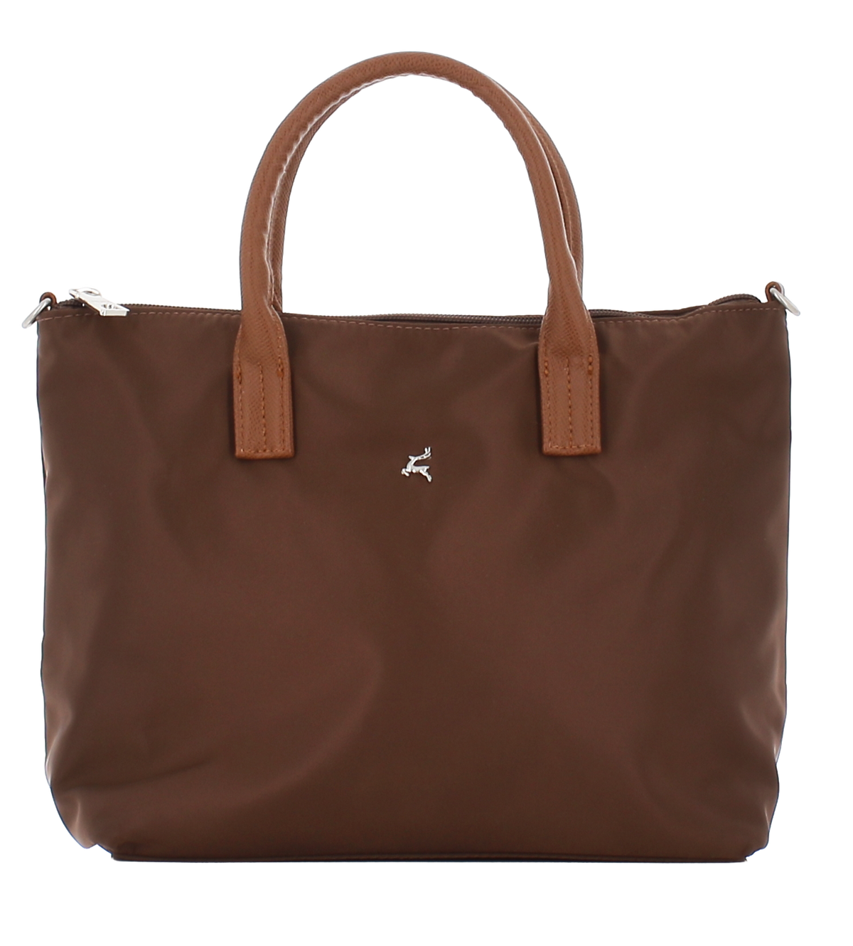 PRATO Long Keeper  Crossbody Tasche für Damen Umhängetasche Kompakte Leicht Frauen Handtasche Handy Nylon Schultertasche Mit Leder Top-Griff Abnehmbarer Gurt