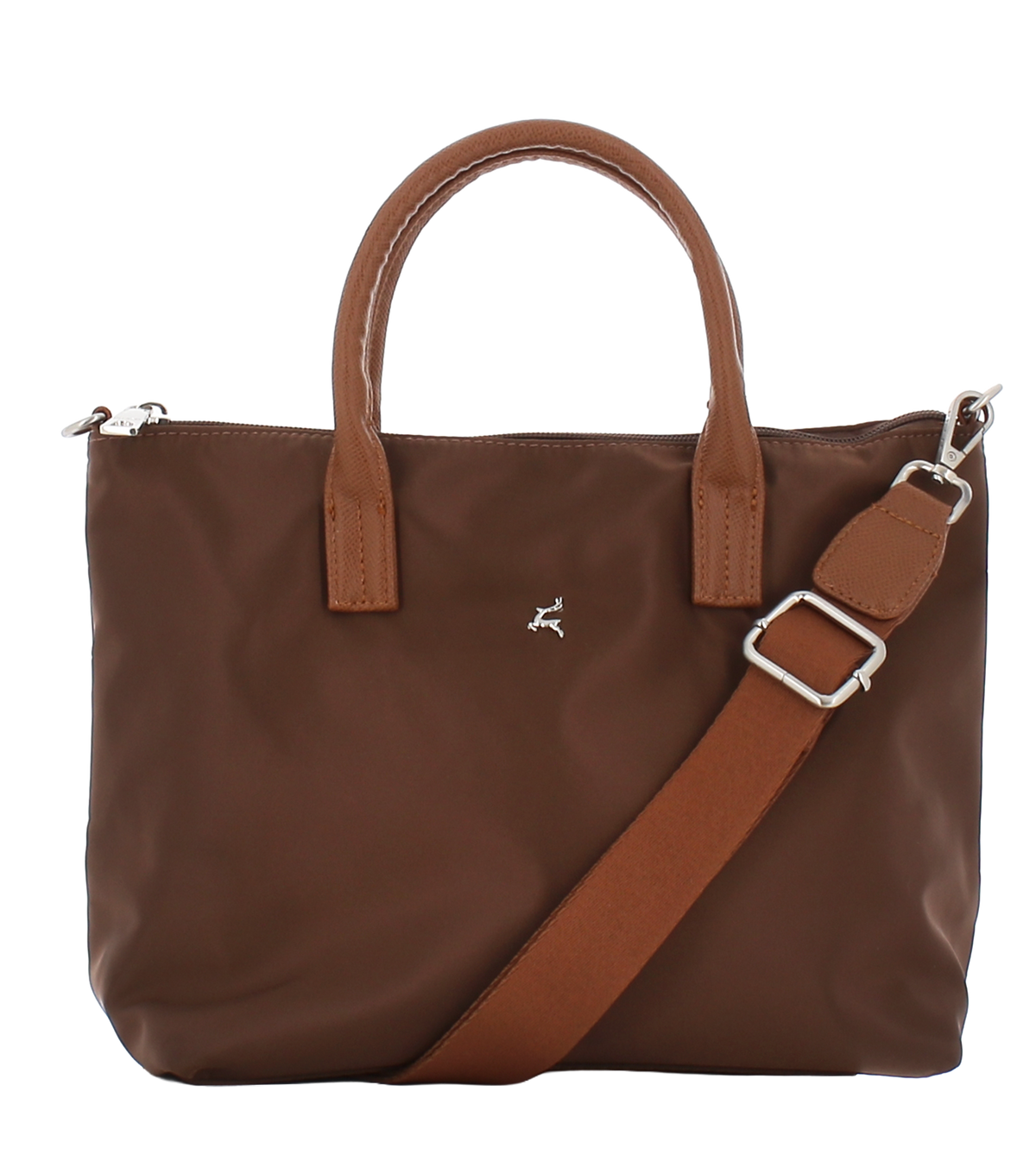 PRATO Long Keeper  Crossbody Tasche für Damen Umhängetasche Kompakte Leicht Frauen Handtasche Handy Nylon Schultertasche Mit Leder Top-Griff Abnehmbarer Gurt