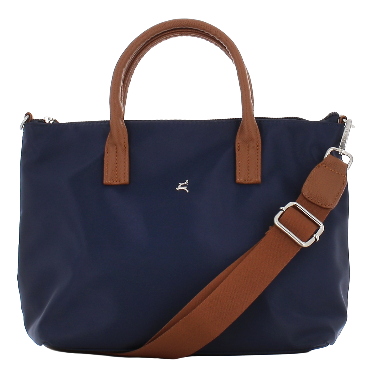 PRATO Long Keeper  Crossbody Tasche für Damen Umhängetasche Kompakte Leicht Frauen Handtasche Handy Nylon Schultertasche Mit Leder Top-Griff Abnehmbarer Gurt