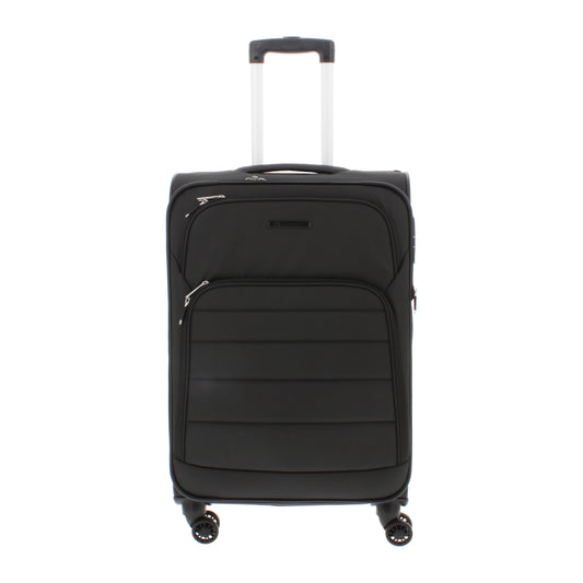 FRANKY Reisekoffer Softcase | 4x 360° Rollen | Extra Wasserabweisend | TSA-Schloss | Größen: S / M / L | modern -T1-S B